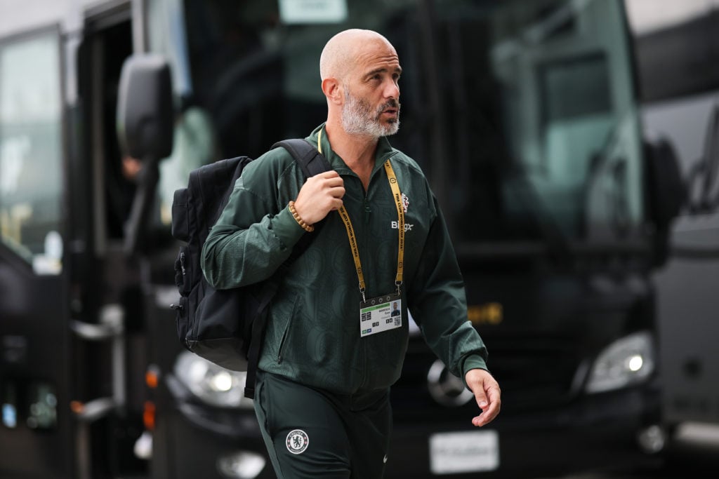 Chelsea manager Enzo Maresca arriving ahead of the Club World Cup final against Paris Saint-Germain.