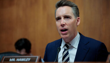 The Senate Judiciary Committee's Subcommittee on Crime and Counterterrorism Chairman Josh Hawley (R-MO) presides over a hearing about artificial intelligence generative models training on copyrighted works in the Dirksen Senate Office Building on Capitol Hill on July 16, 2025 in Washington, DC.