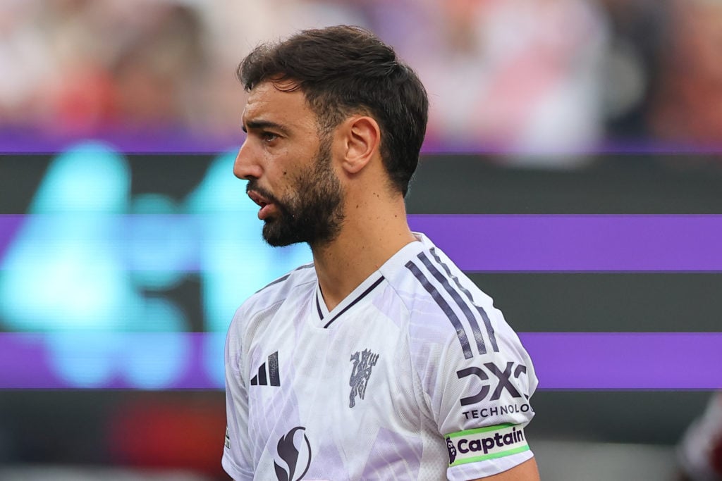 Bruno Fernandes in action for Manchester United against West Ham United
