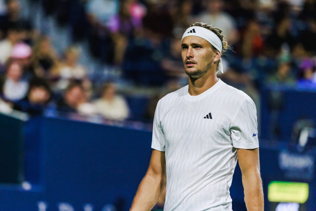 Alexander Zverev looks on during his second-round win at the 2025 Canadian Open