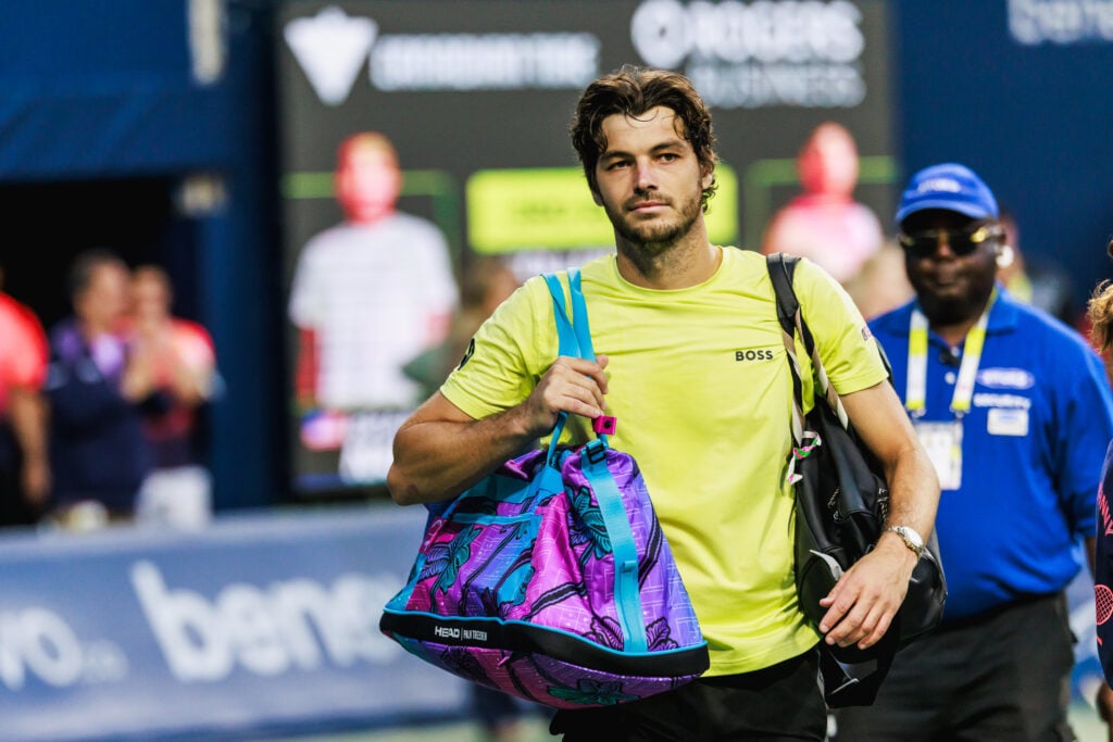 Taylor Fritz walks off the court after winning his third-round match at the 2025 Canadian Open