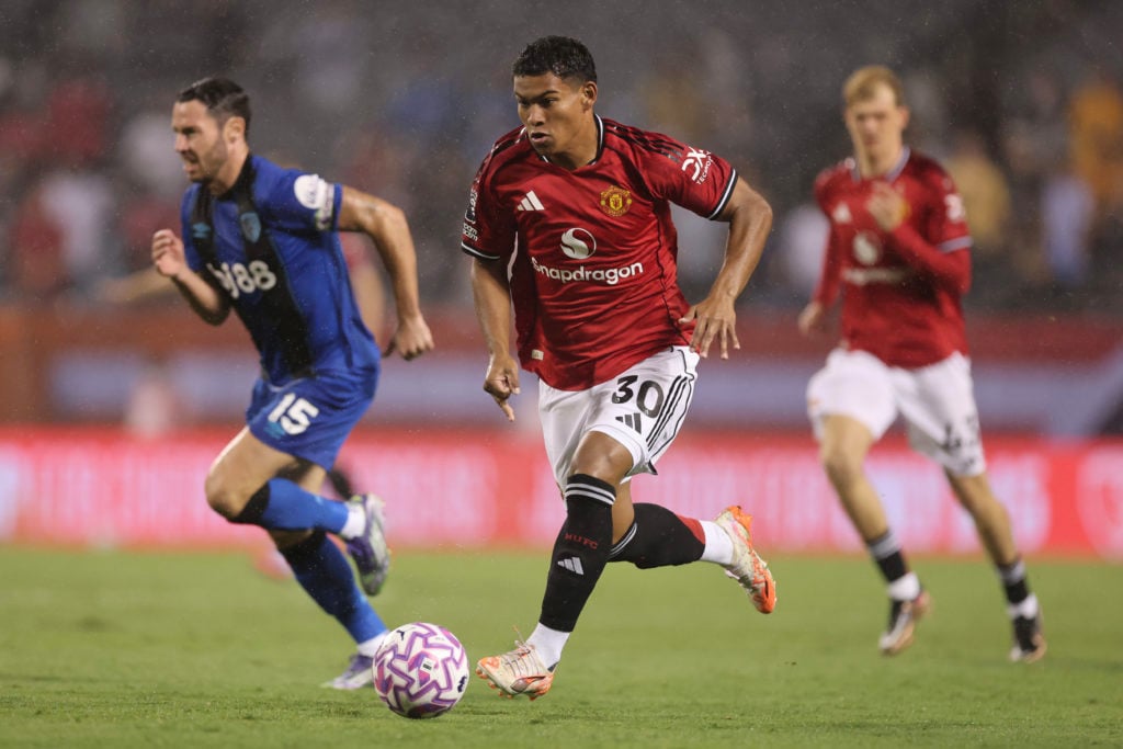 Diego Leon of Manchester United controls the ball during the Premier League Summer Series match.