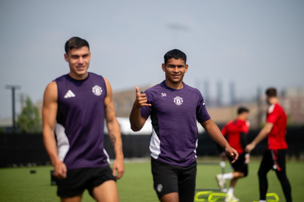 Diego Leon and Manuel Ugarte training