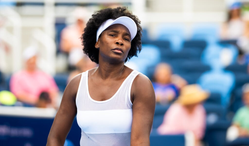 Venus Williams reacts at the Cincinnati Open.