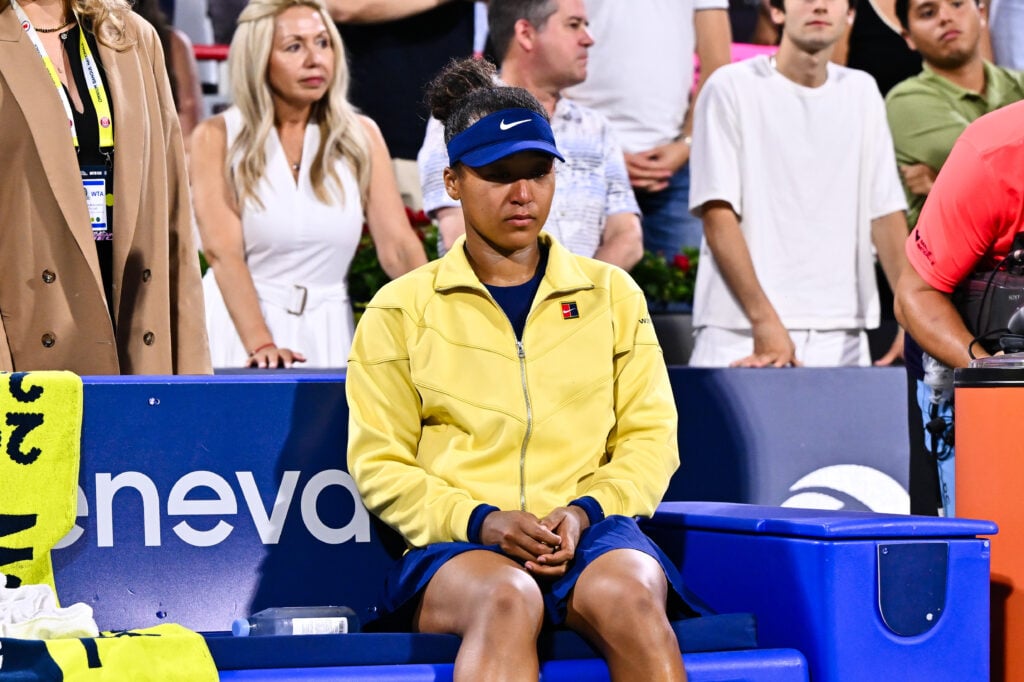 Naomi Osaka looks emotional after losing the 2025 WTA 1000 National Bank Open presented by Rogers