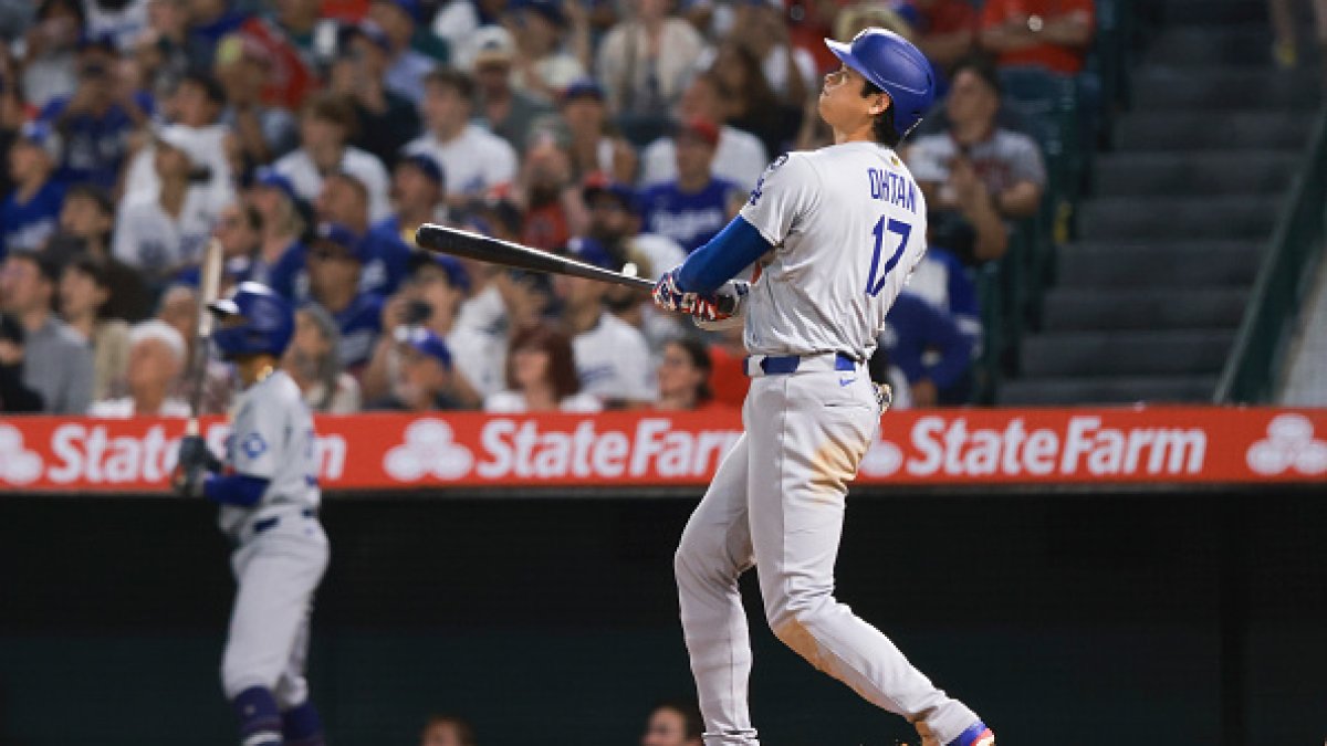 Shohei Ohtani lines into triple play, hits 43rd homer, but Dodgers still lose to Angels 7-6 for 5th straight loss against Halos – NBC Los Angeles