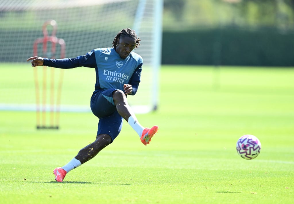 Eberechi Eze during a training session at Arsenal