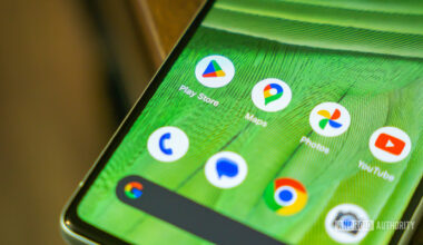 Google Play Store app next to other Google Apps stock photo