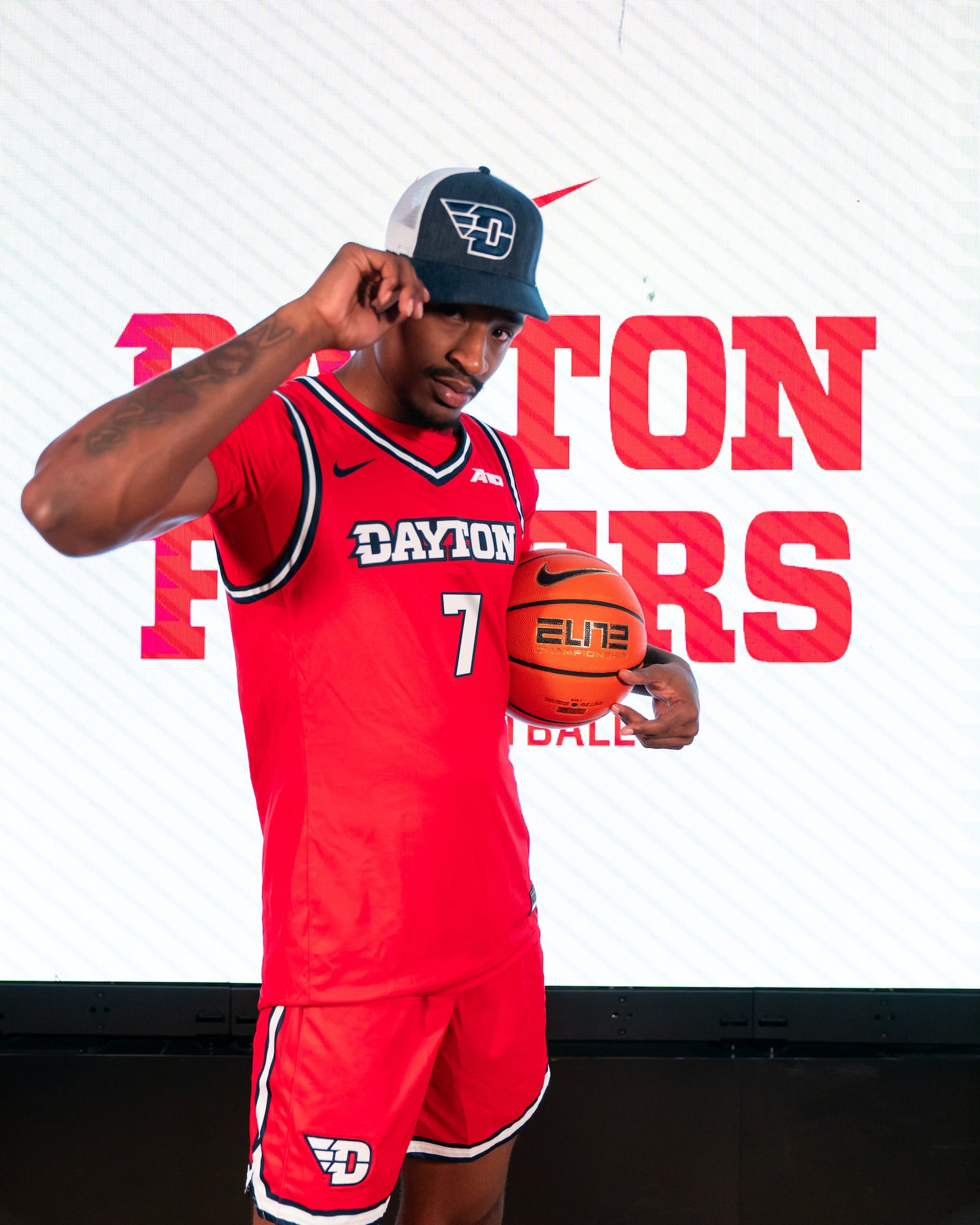 Keonte Jones poses for a photo during his visit to Dayton in 2025. Photo courtesy of Dayton Athletics