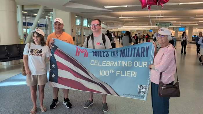 Senior airman flown home by charity for military family reunion in Jacksonville