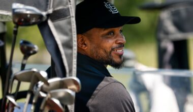 Jameer Nelson, Sixers assistant general manager, smiles from his golf cart during the Jefferson Health APGA Classic Pro-Am at the 1912 Club on Sunday.