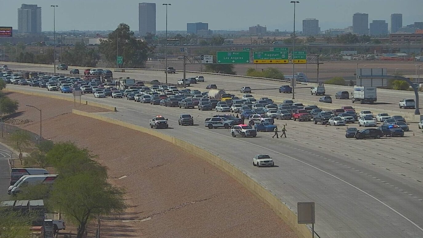 The eastbound lanes of Interstate 10 closed after a crash in Phoenix on Saturday afternoon, authori...
