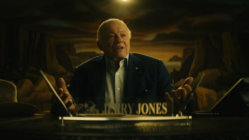 A shot of Dallas Cowboys owner and general manager Jerry Jones during the trailer of...