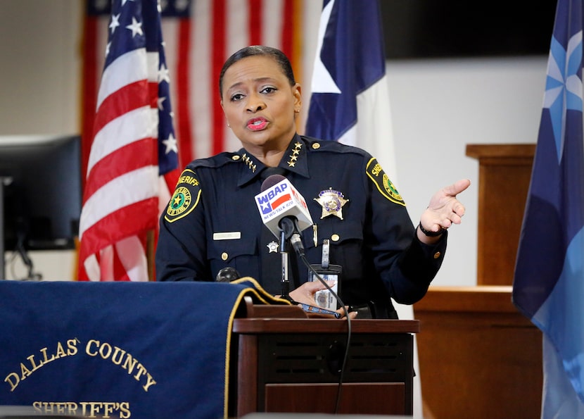 Dallas County Sheriff Marian Brown speaks at  a press conference at the Frank Crowley...