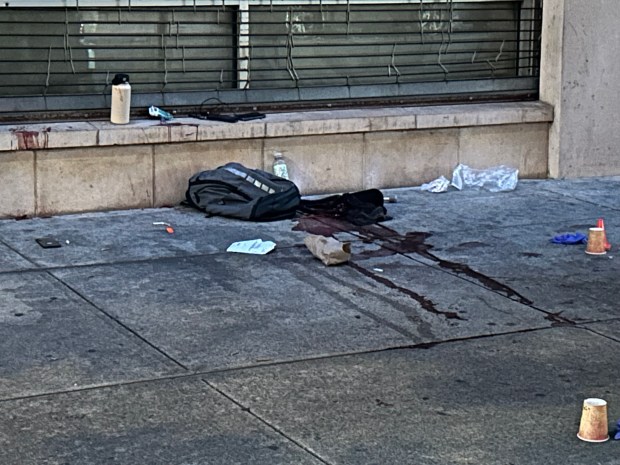 Crime scene where a 46-year-old man was shot to the neck and killed outside 987 Washington Ave at East 164 St in the Bronx on August 22, 2025. (Kerry Burke/New York Daily News) 