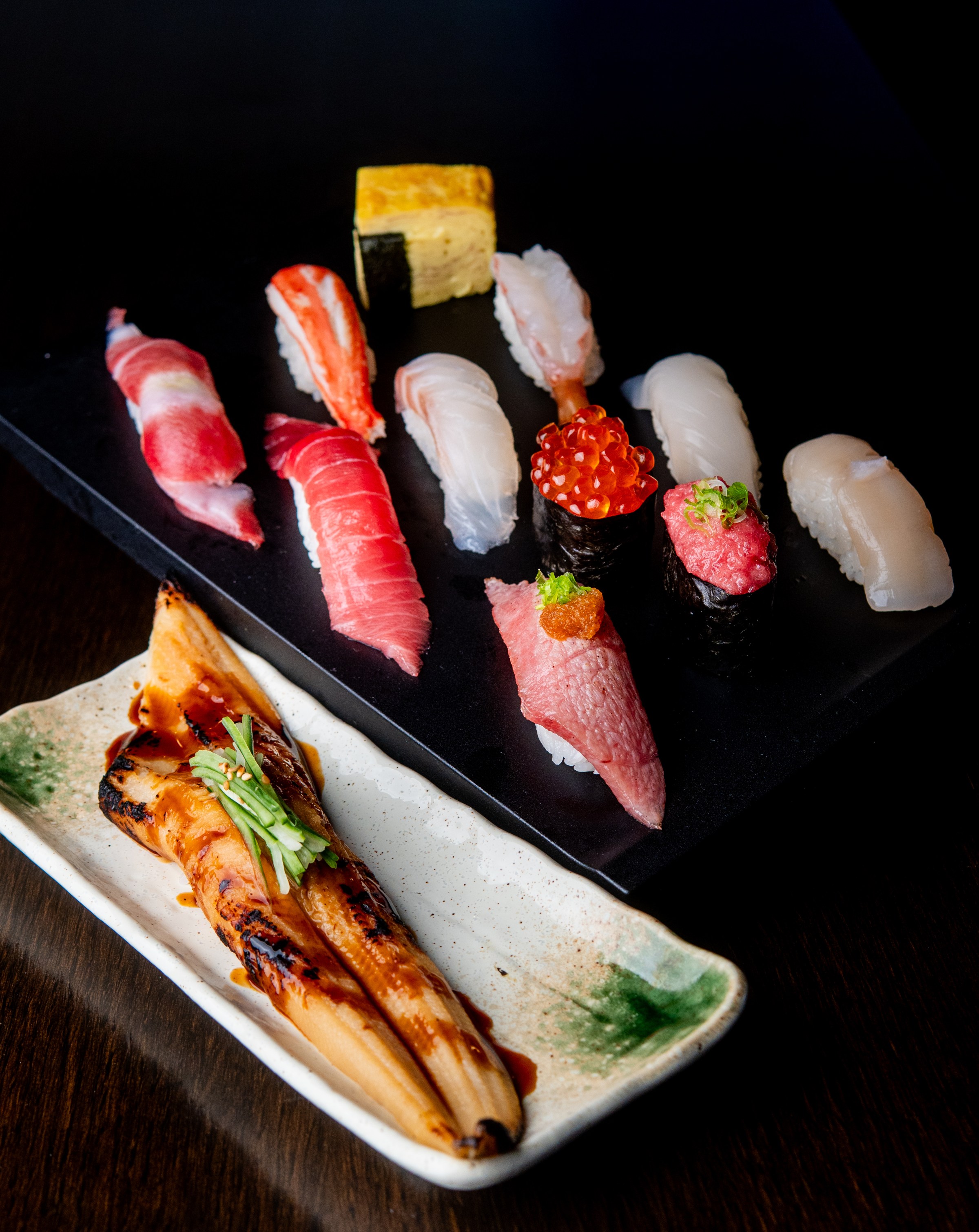 Fish and nigiri at Zanmai Sushi.