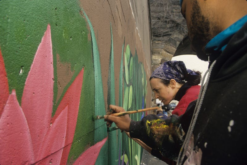 Jane Golden and artist Dietrich Adonis in 1994.