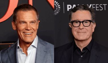 Josh Brolin and Stephen Colbert