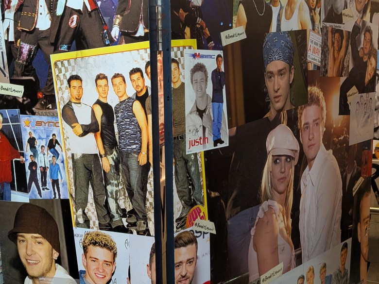 Justin Timberlake-themed ladies' room.  Photo by Andrew Davis