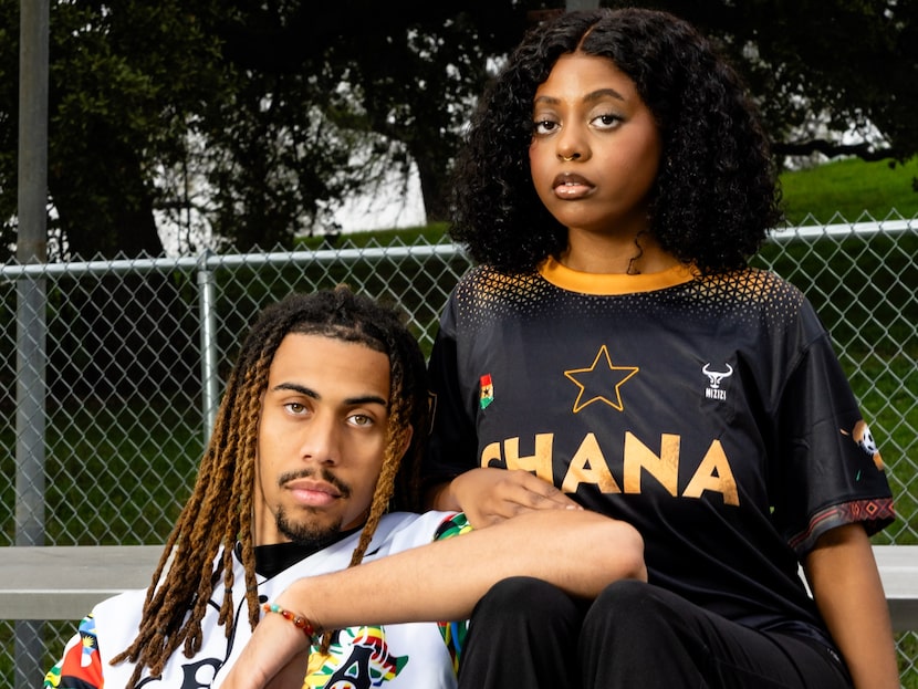 Donovan Handy and Ebonee Hunt pose for the 2025 MIZIZI collection