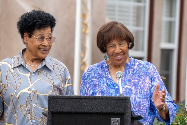 Toney Bradley, left, and Lorraine Bradley, daughters of former Los...
