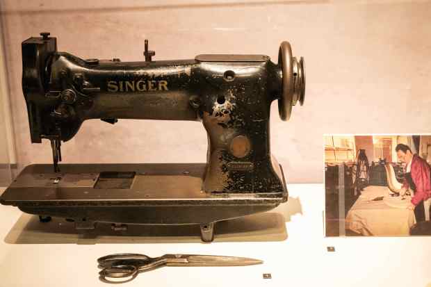 Warren Morimoto’s upholstery Singer sewing machine is seen at in...