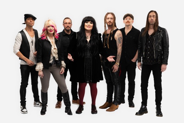 Heart is returning to San Diego for a Pechanga Arena concert on Aug. 13., The band's members are, from left, Ryan Waters, Nancy Wilson, Sean Lane, Ann Wilson, Paul Moak, Tony Lucido, and Ryan Wariner. (Chris Cain)
