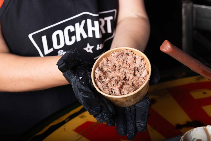 Finely chopped brisket is the star ingredient in the brisket deviled eggs at Lockhart...