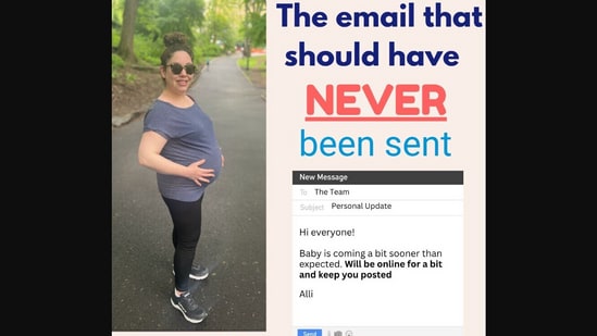 A founder shared that she went into early labour but still checked her work emails. (LinkedIn/Alli K)