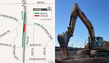 Southbound Loop 101 Pima Freeway off-ramp at Raintree Drive closing for 60 days...