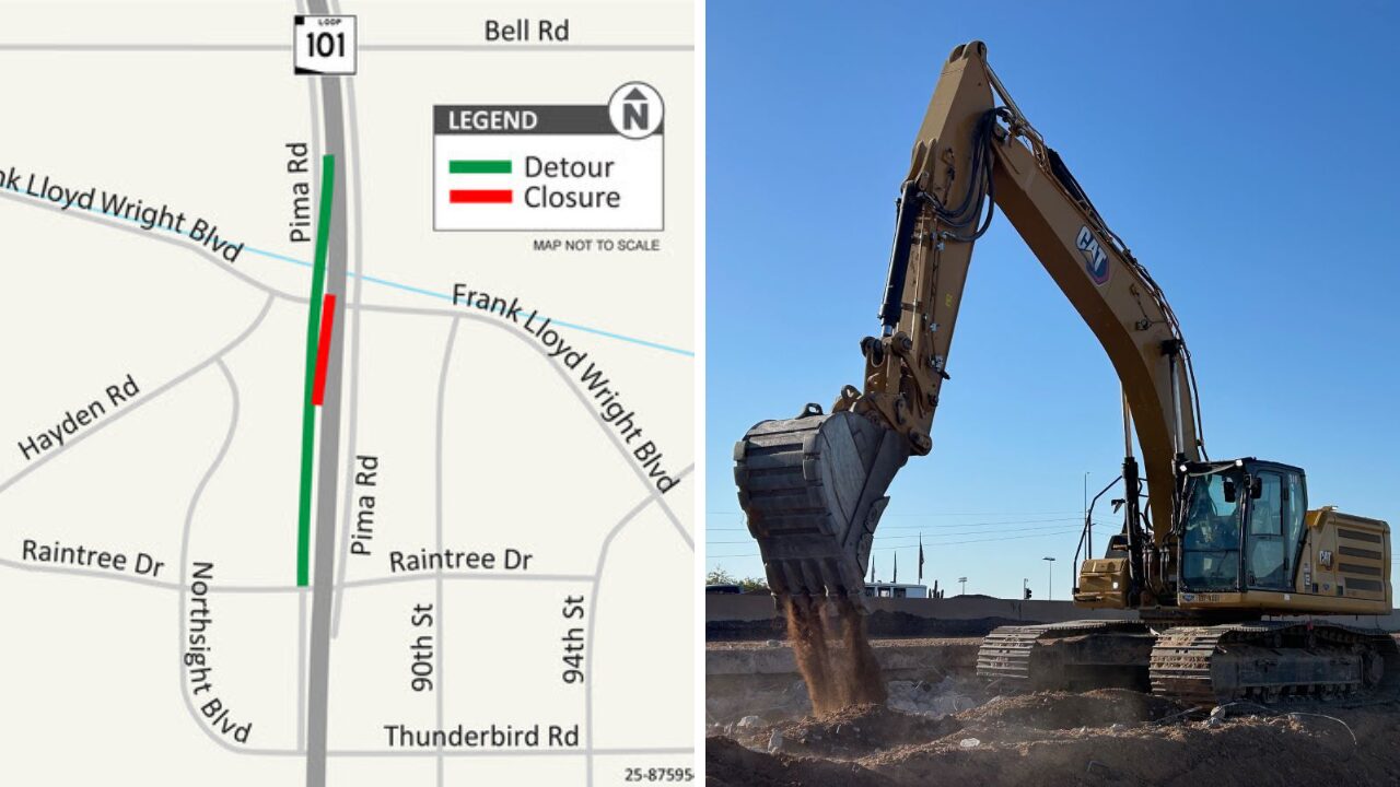 Southbound Loop 101 Pima Freeway off-ramp at Raintree Drive closing for 60 days...