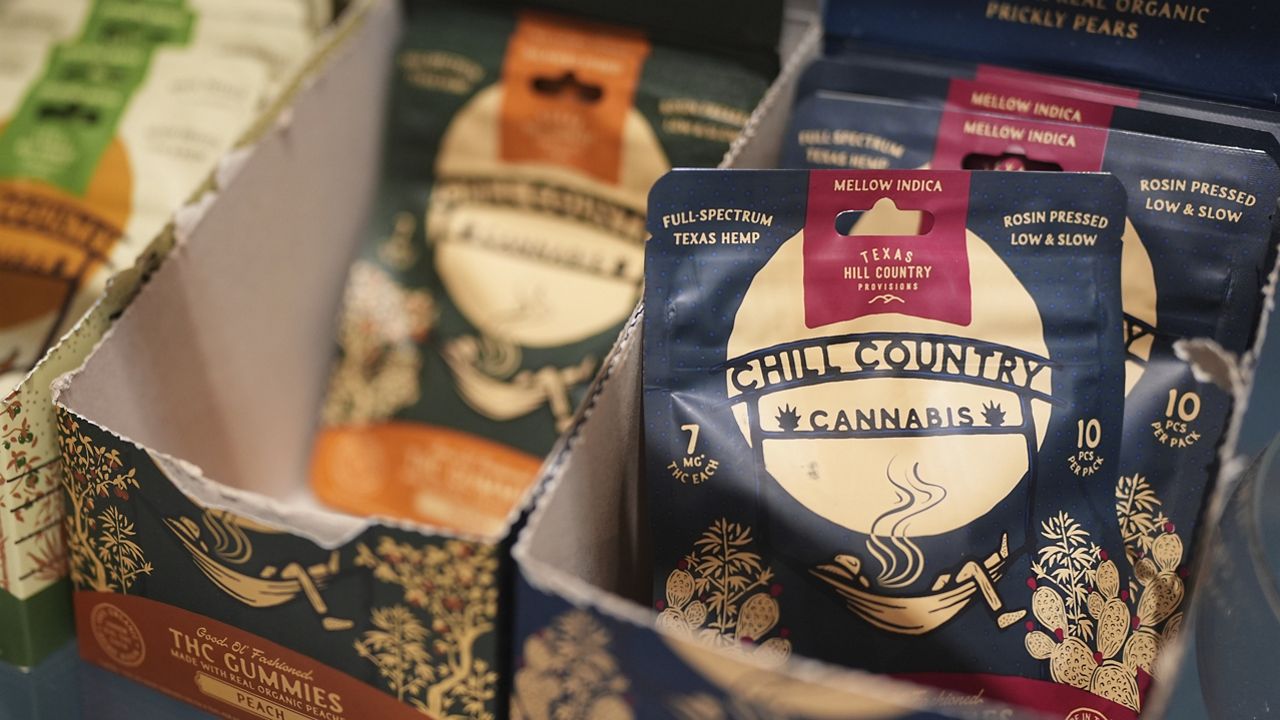 THC products that Texas lawmakers are seeking to ban are seen at the Dope Daughters dispensary, Thursday, May 29, 2025, in Austin, Texas. (AP Photo/Eric Gay)