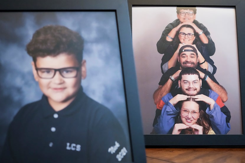 Family photos of Nicholas Mata on Monday, July 14, 2025, in Roanoke, Texas.