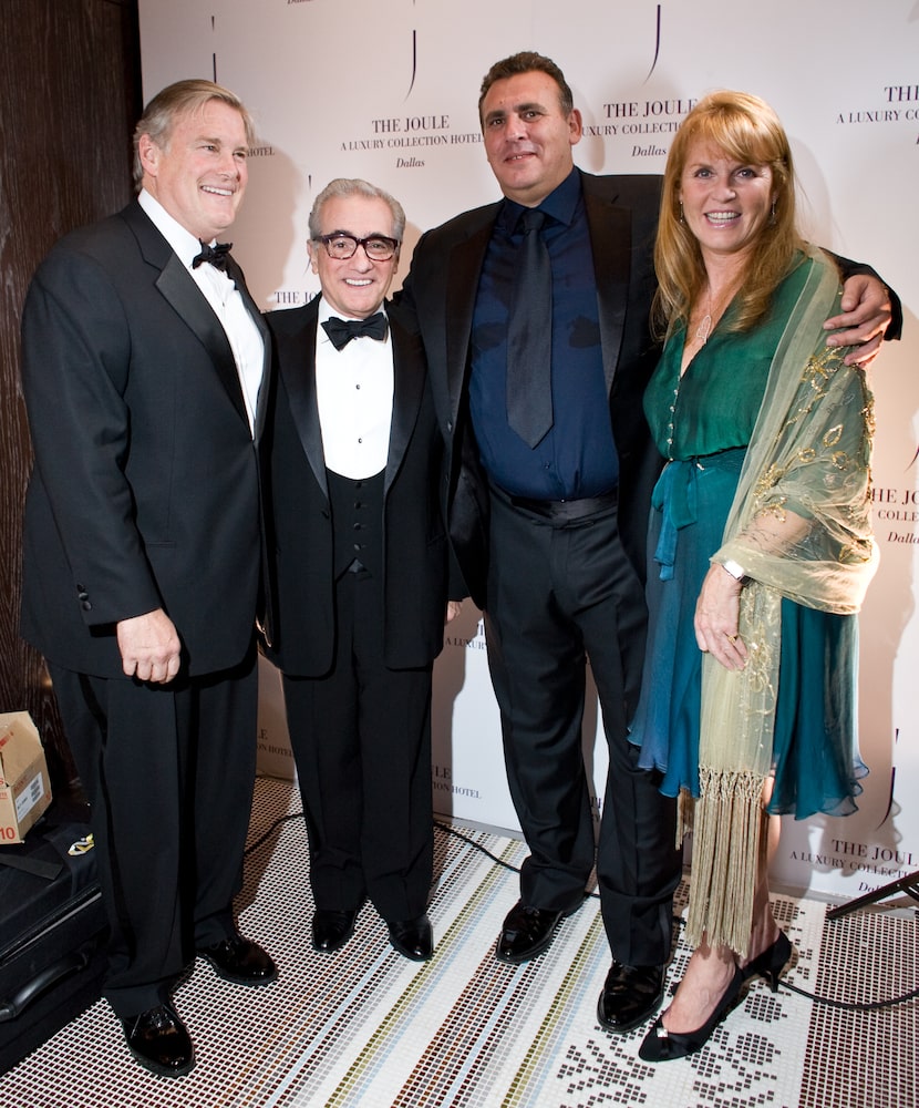 Tim Headington (from left), director Martin Scorsese, Oscar-winning producer Graham King and...