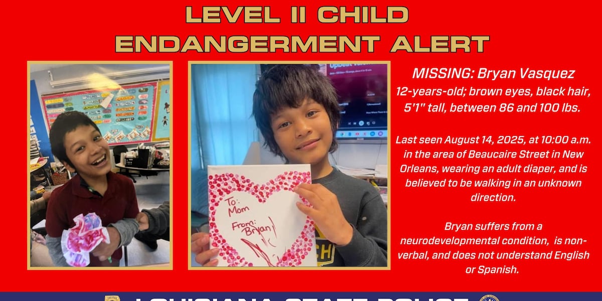 Endangered/Missing Child Advisory issued for boy with neurodevelopmental condition