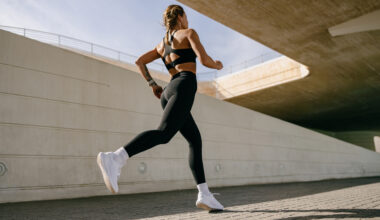 the back of a woman running