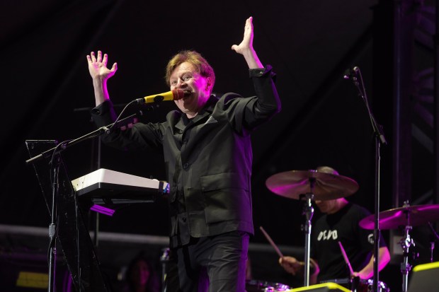 Gerald Casale of Devo performs on night one of the three day Ohana Festival at Doheny State Beach in Dana Point on Friday, Sept. 27, 2024. (Photo by Drew A. Kelley, Contributing Photographer)