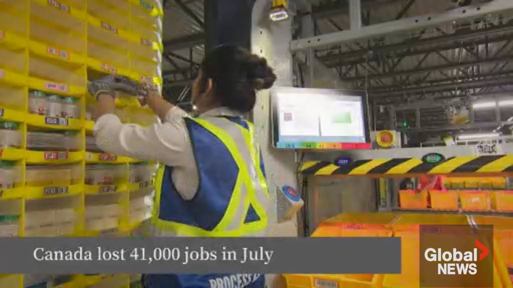 Click to play video: 'Canada shed 41K jobs in July, unemployment held steady at 6.9%'