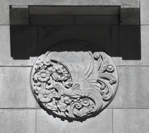 The facade of the Chicago Motor Club Building, now a...