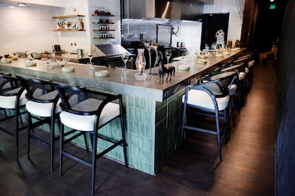 At Sauvage in downtown Dallas, the chef-owners tiled and resurfaced the bar themselves.