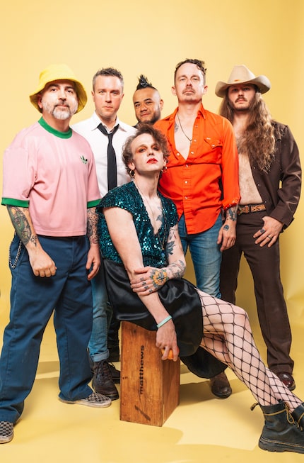 Jenni Rose, center, lead singer of the Vandoliers, says “Dead Canary” from the band's new...