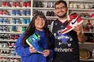 Alejandra Zendejas (left) and Jesse Acosta, founders of Pasos for Oak Cliff, pose for a...
