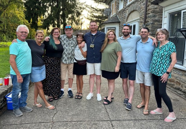 Craig Brennan was center stage as the Brennan clan helped him celebrate reaching the half-century mark. (Submitted)