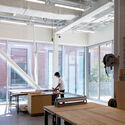 William T. Cannady Hall / Karamuk Kuo + Kendall/Heaton Associates - Interior Photography, Kitchen, Wood, Lighting, Glass, Chair, Beam