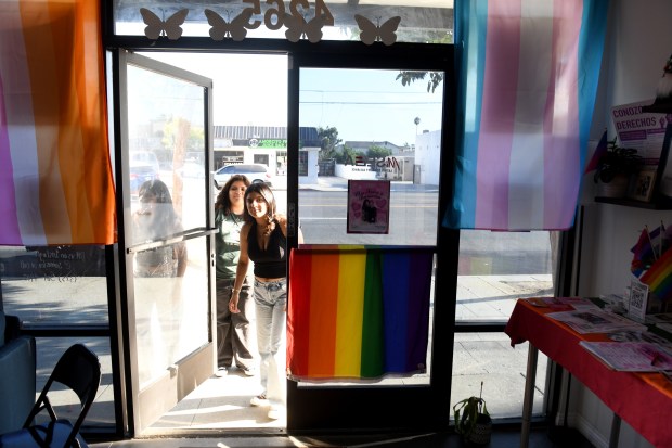 Sisters Briana and Patricia Santillan arrive to hang out at...