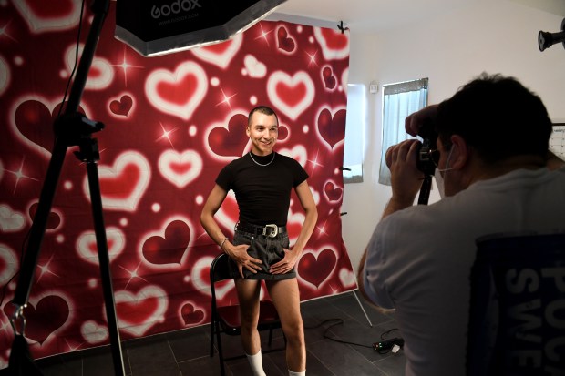 Jesus Suatan poses for pictures at MiSELA, an LGBT youth...