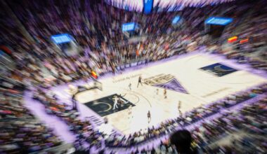 The Chase Center, renamed “Ballhalla” during Valkyries games, takes on a distinct purple vibe