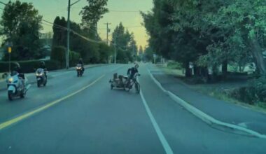 Caught on video: B.C. cyclist says motorcyclist pushed him, causing crash - BC
