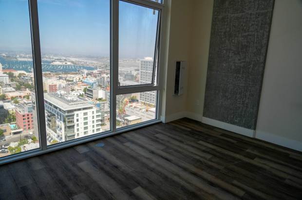 View toward the San Diego Bay at the Ancora apartment...