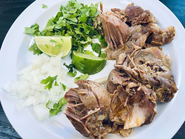 Barbacoa (lamb barbecue) from El Borrego Restaurant in City Heights. (Carlos Rico / The San Diego Union-Tribune)